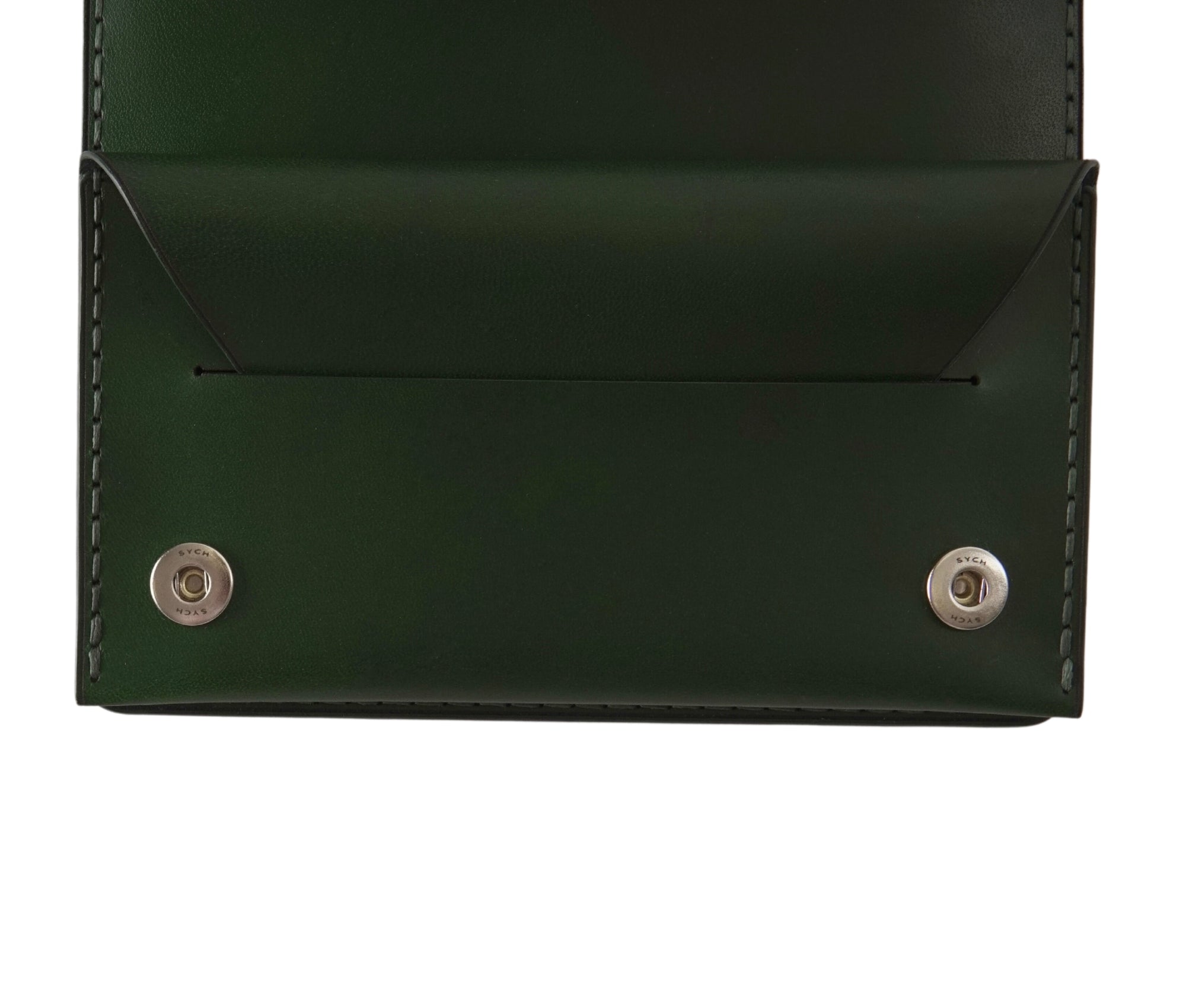 Handmade Leather Tobacco pouch green details