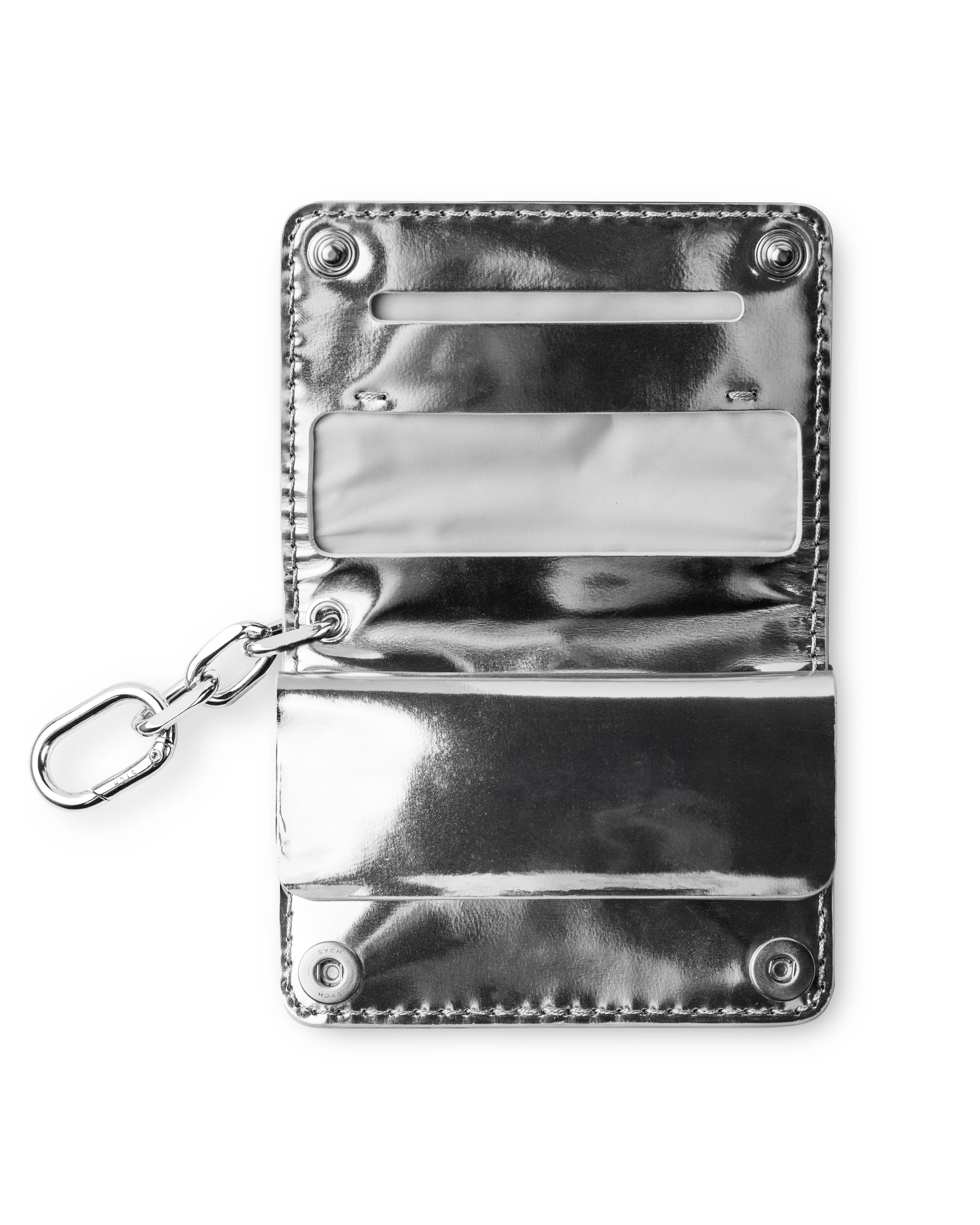 TOBACCO POUCH MINI black - open view showing compartments for papers, filters and tobacco